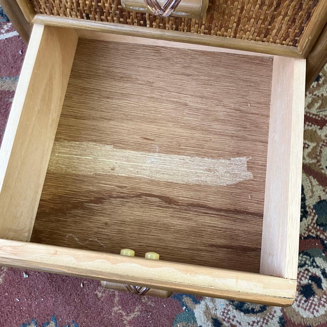 昭和レトロ ラタンチェスト 5段収納サニタリーラック 引き出しタンス 箪笥