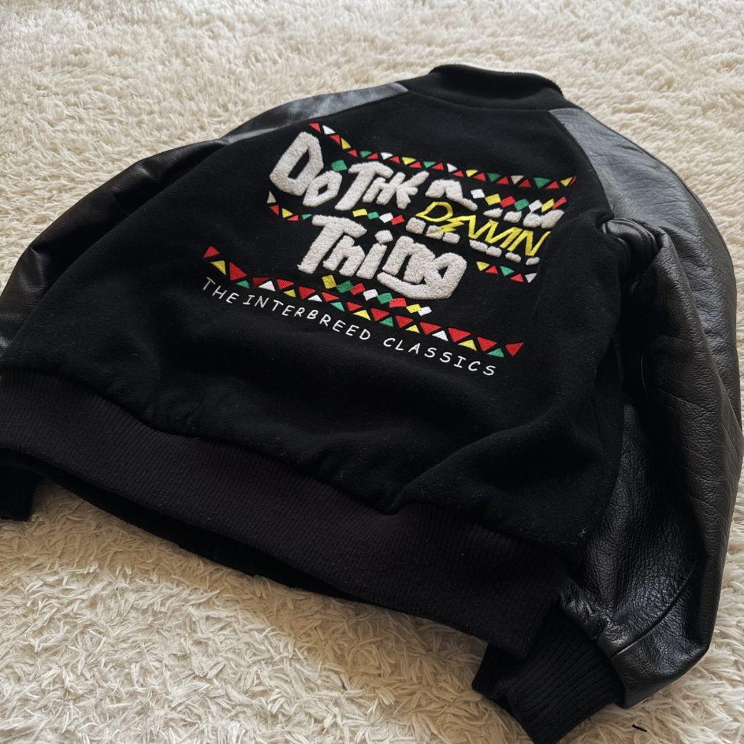 INTERBREED NFL リーダーズ 豪華装飾 牛革 袖レザー スタジャン