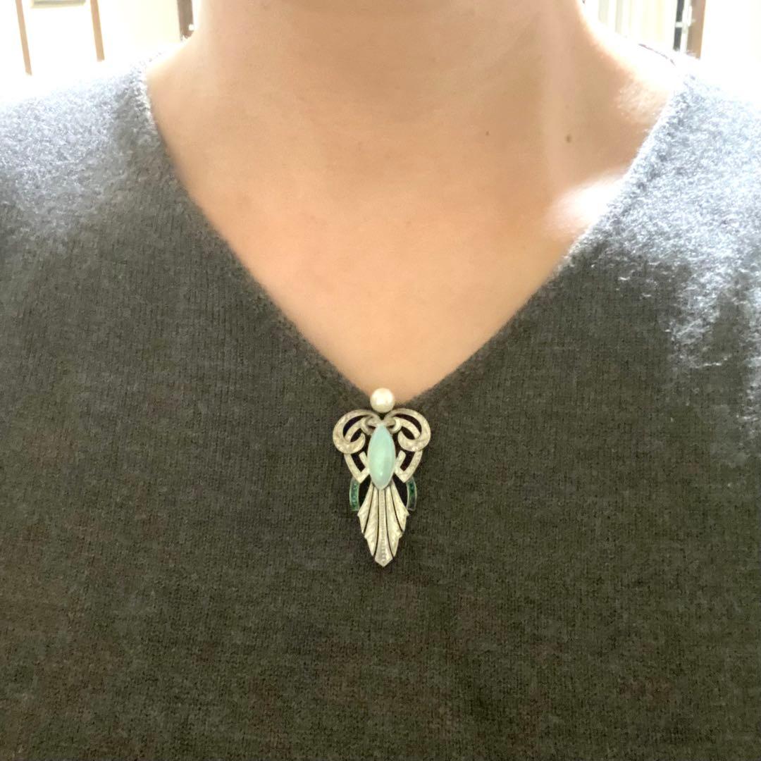 ヴィンテージ☆SPM☆絶品オパールと手彫りの素敵なブローチ☆おまけリング☆戦前