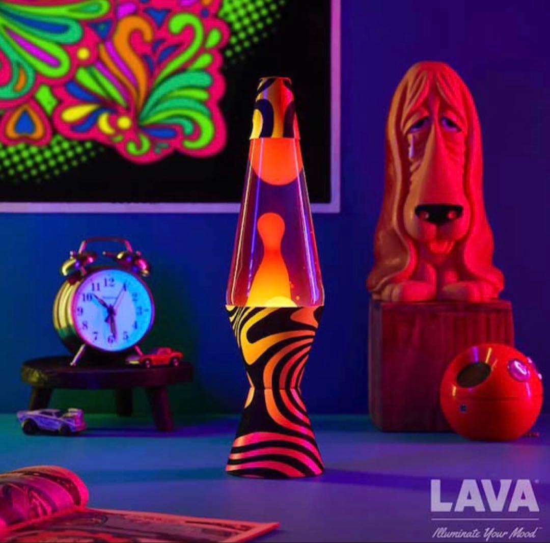 アメリカン雑貨 1990年代 ラバランプ 正規品 溶岩ライト ゼブラ柄 41cm