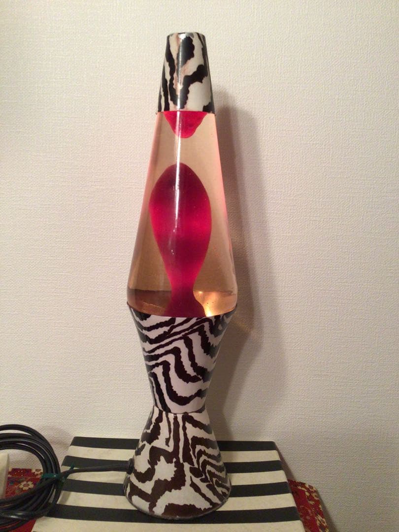 アメリカン雑貨 1990年代 ラバランプ 正規品 溶岩ライト ゼブラ柄 41cm