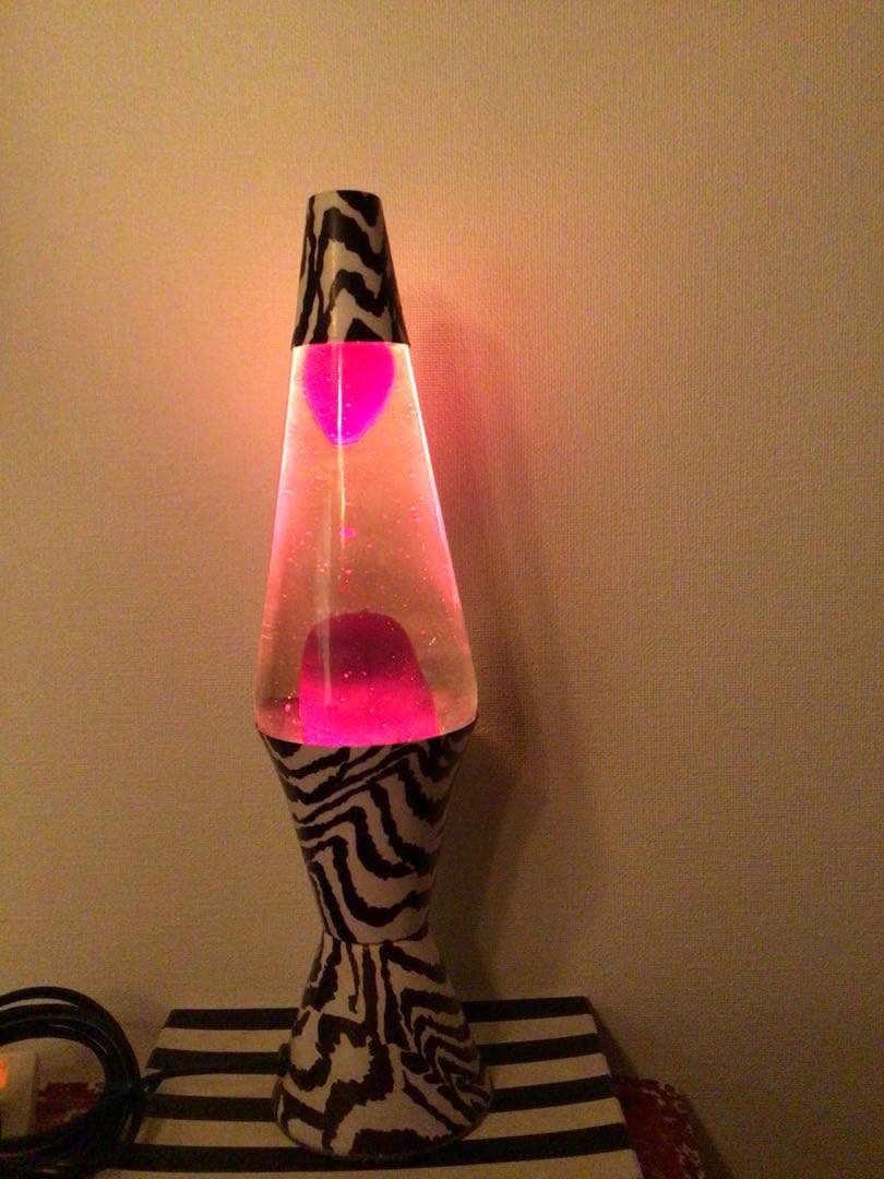 アメリカン雑貨 1990年代 ラバランプ 正規品 溶岩ライト ゼブラ柄 41cm