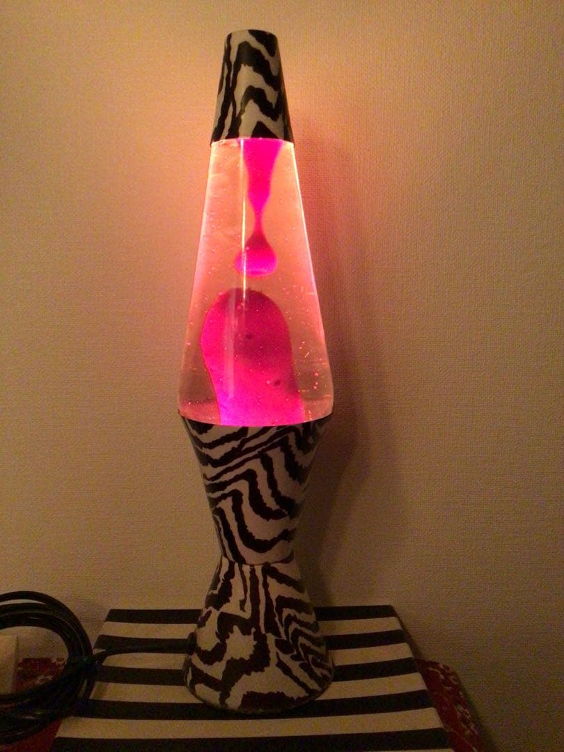 アメリカン雑貨 1990年代 ラバランプ 正規品 溶岩ライト ゼブラ柄 41cm