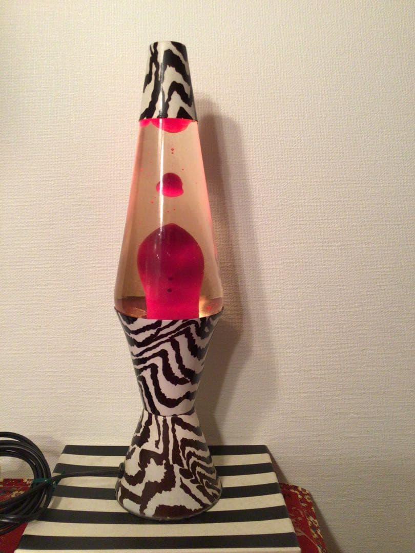 アメリカン雑貨 1990年代 ラバランプ 正規品 溶岩ライト ゼブラ柄 41cm