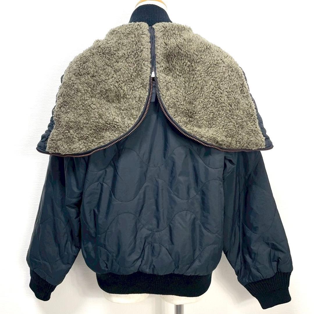 y2k❤️ 00s DIESEL ロゴ 刺繍 ボア ミリタリー ブルゾン n2b