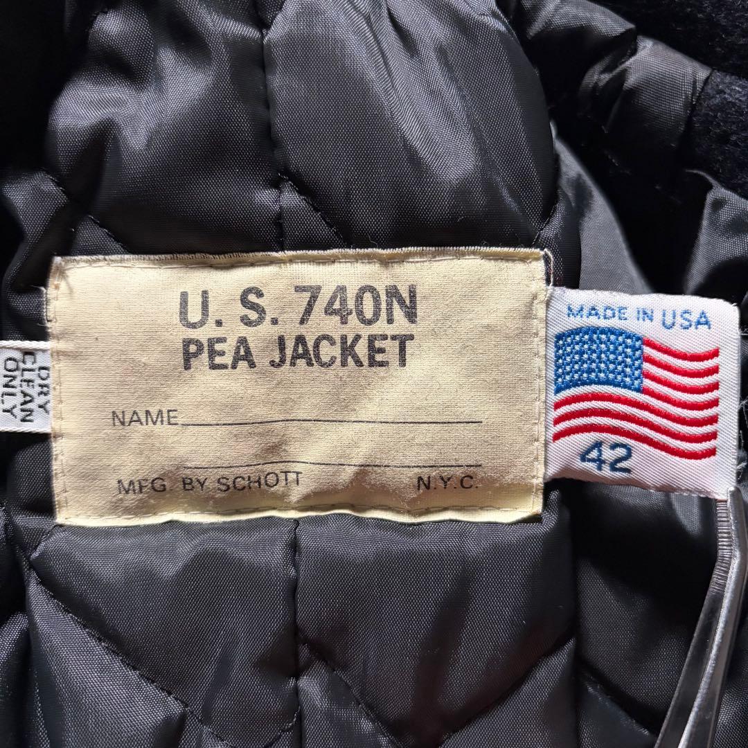 m*y様 美品/42サイズ✨schott ピーコート　ネイビー　キルティング　U