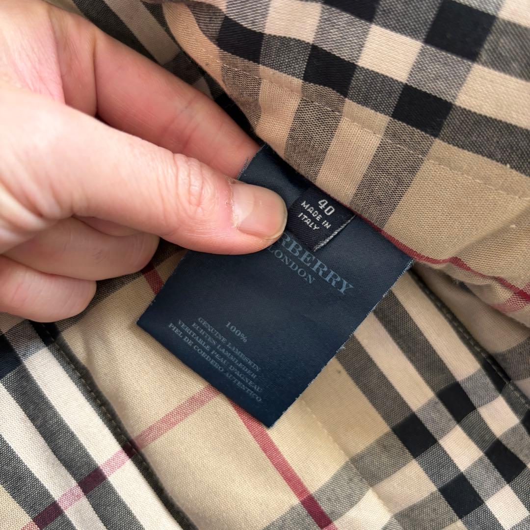 美品 BURBERRY LONDON イタリア製 レザー ダッフルコー
