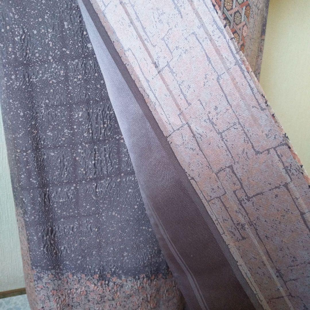 正絹・縮緬訪問着・薄紫系・一つ紋・袷