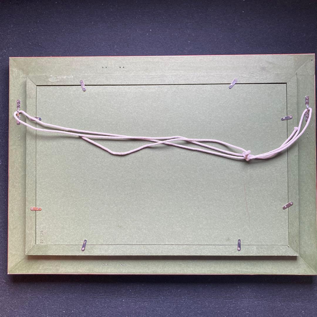 ￼刑部人「柿」8M額35×63絵￼27.5×45.5CM絵の具の割れあり