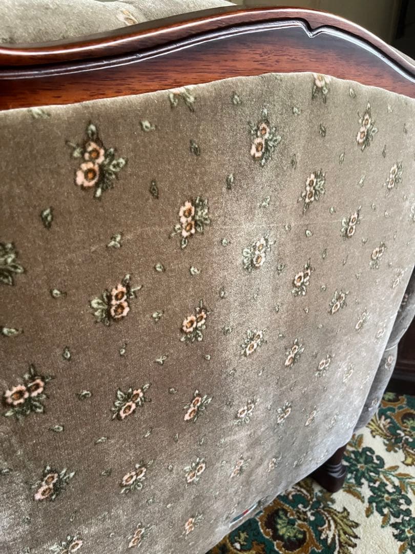 新象 シングルソファ 1P アンティーク 花柄 インテリア
