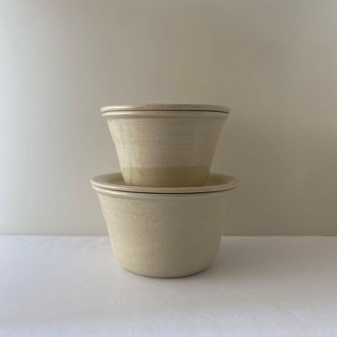 市川孝　白瓷　蓋付き保存容器　小サイズ　2点セット