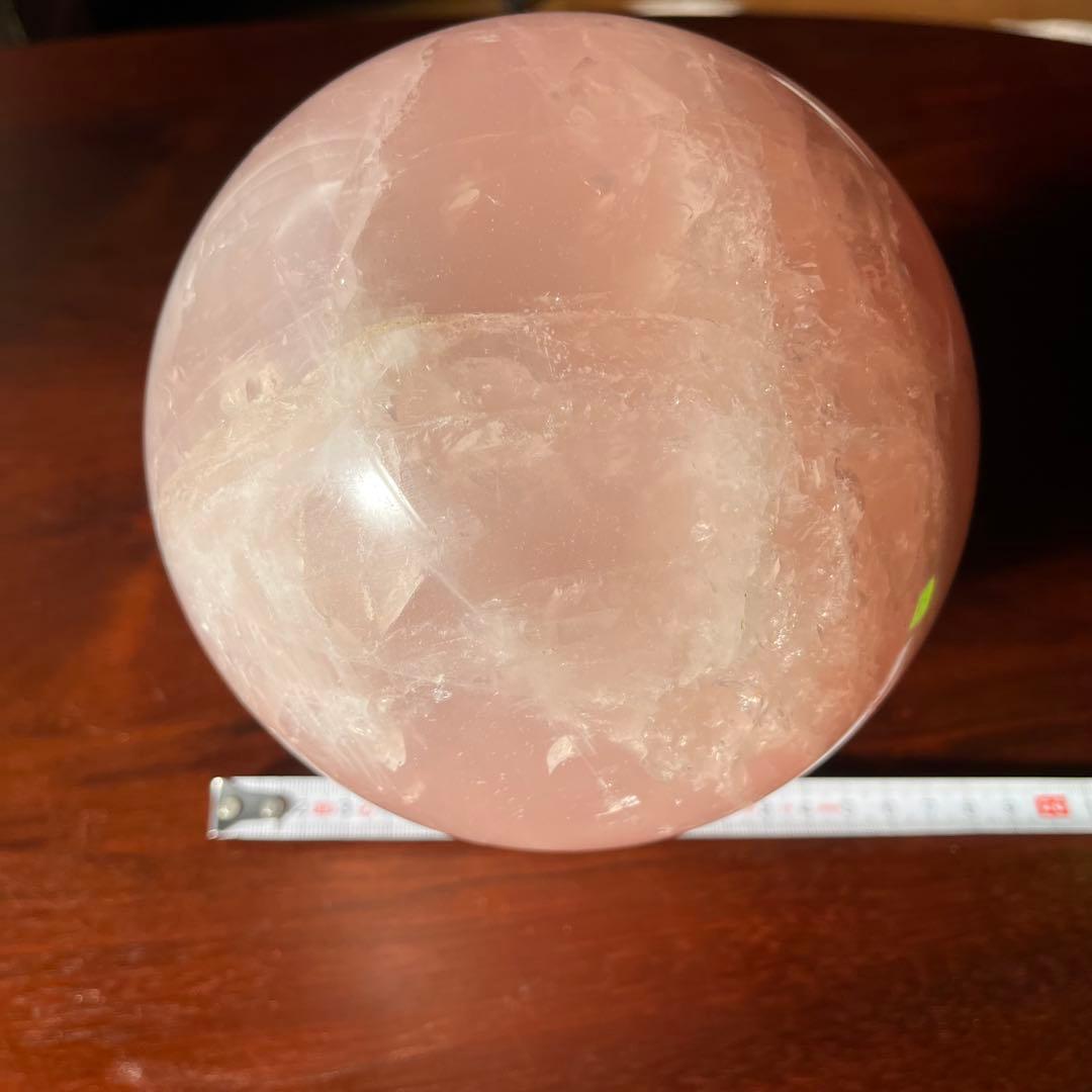 天然石　ローズクォーツ 大型丸玉　直径 約13.5cm 　重量約4.2kg