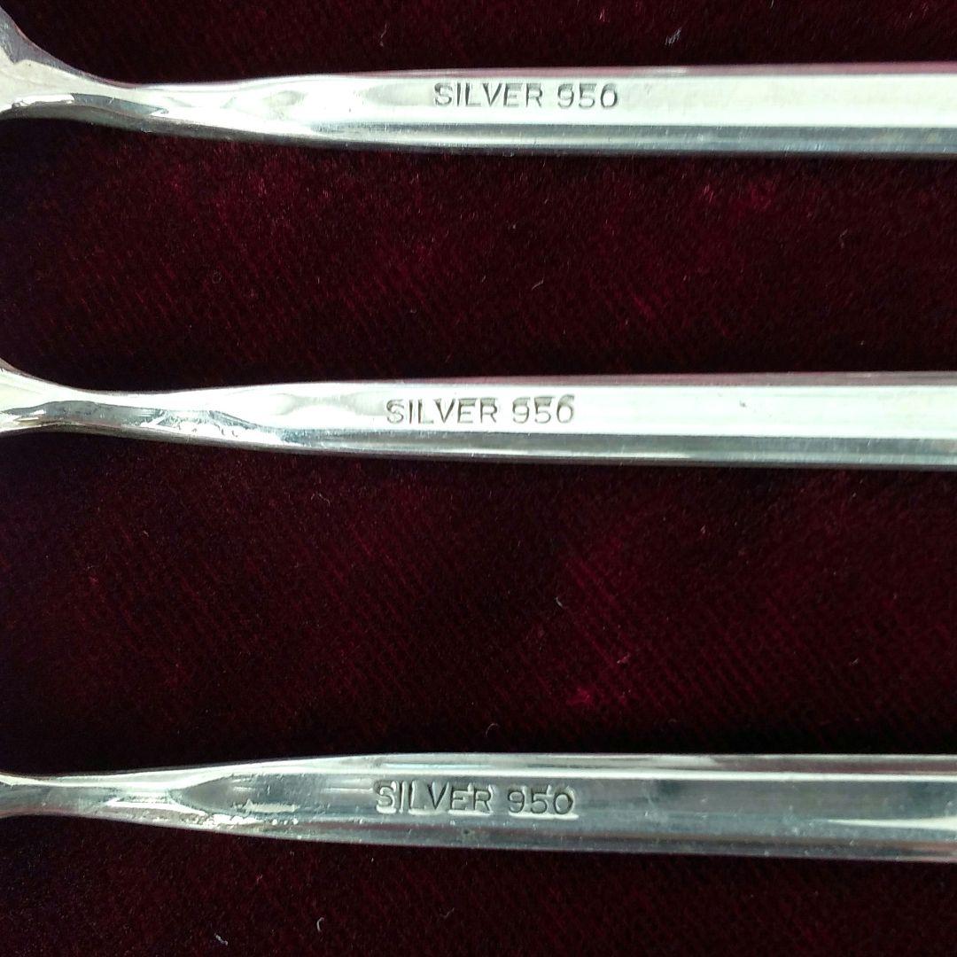 SILVER950 カトラリーセット デミタススプーン3本 デザートフォーク5本