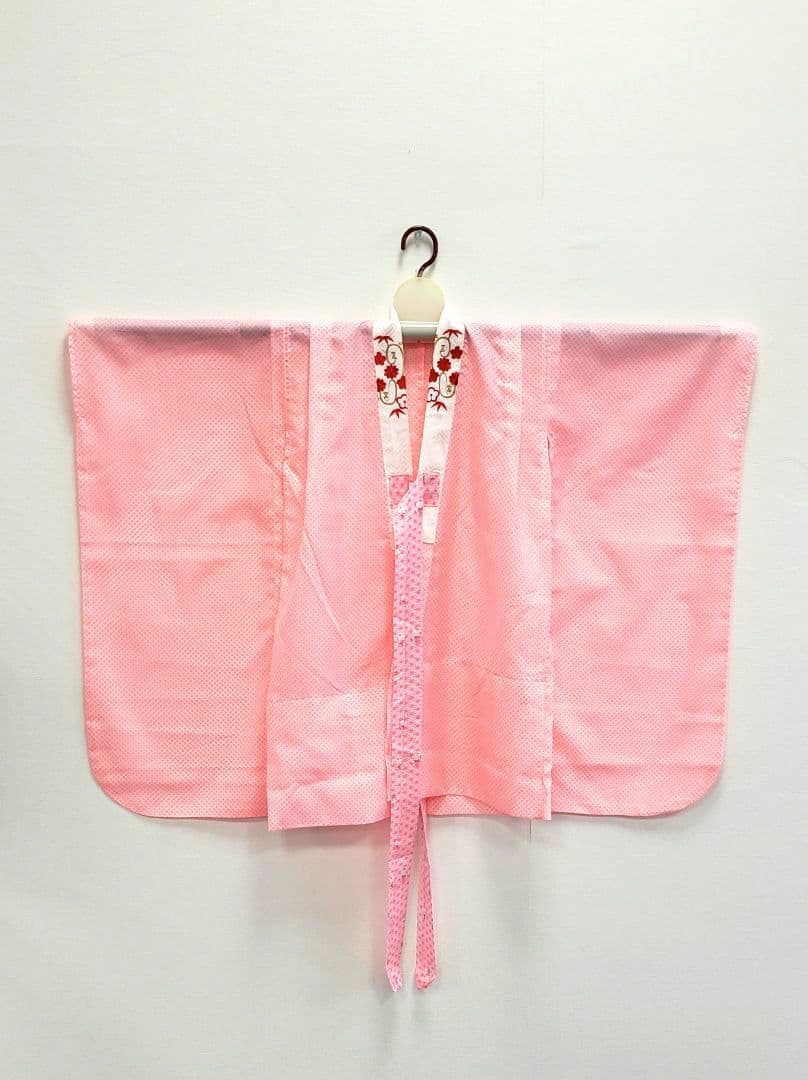 七五三　7歳　120cm　ポリエステル　赤　つくり帯