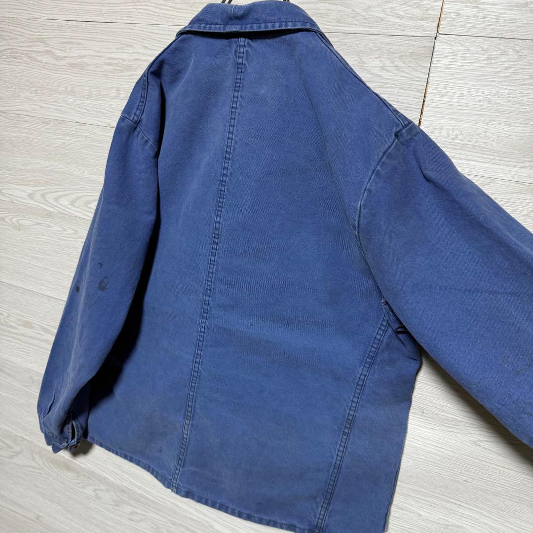 40s〜50s フレンチワークジャケット 良フェード モールスキン 木ボタン