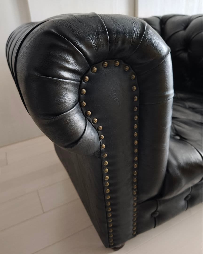 Clubman クラブマン 1人掛け ソファ 1P ブラック アンティーク調