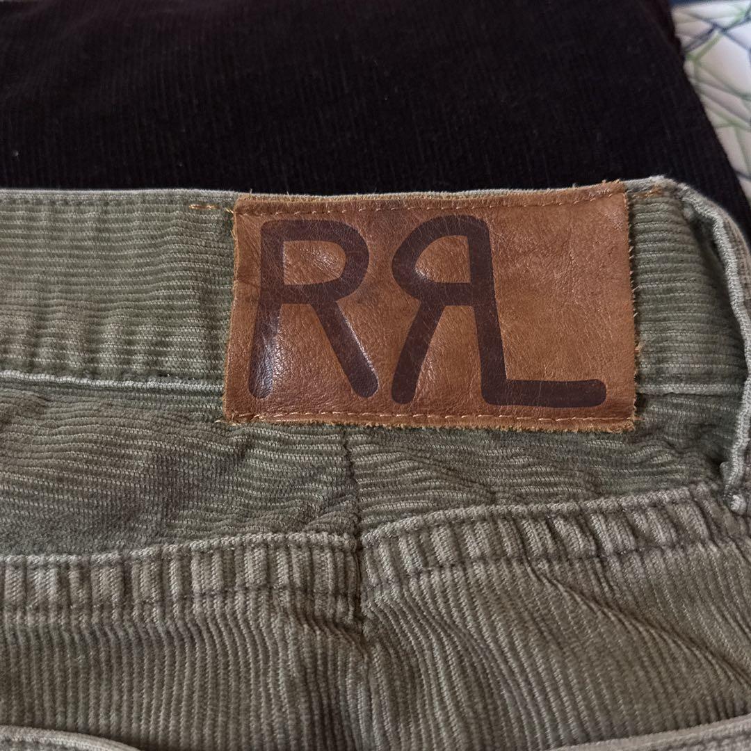 ろ*ー様 ラルフローレンRRL コーデュロイパンツ オリーブ IDEALジップメ