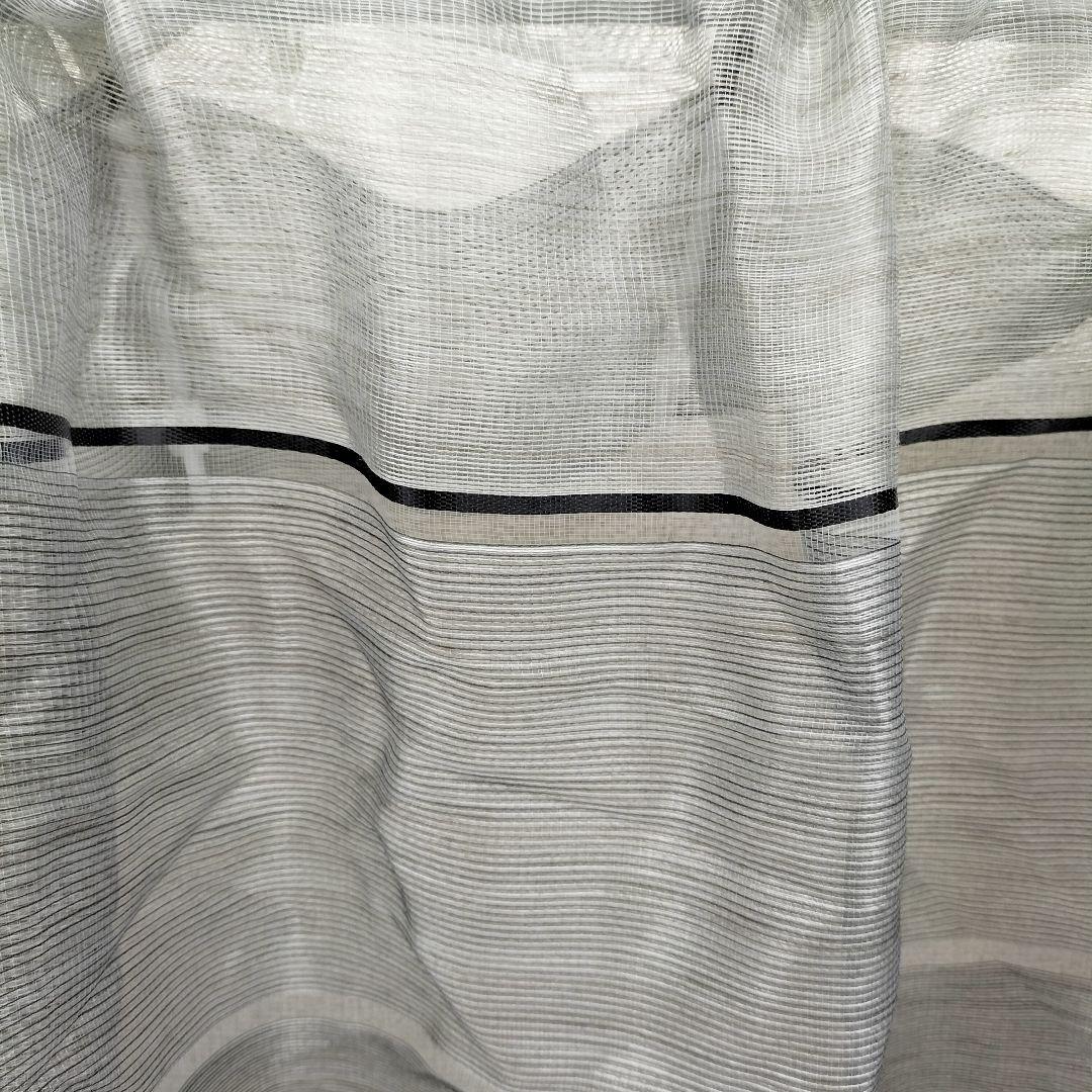 ストライプ レースカーテン 2枚組 展示品(I-2507KA3)