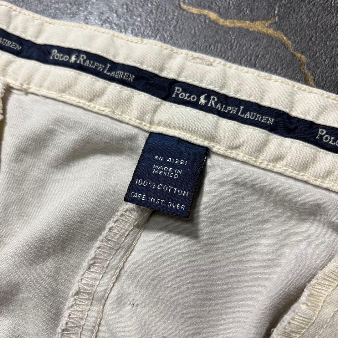 古着PolobyRalphLaurenポロチノパンツホワイトW32L32アメカジ