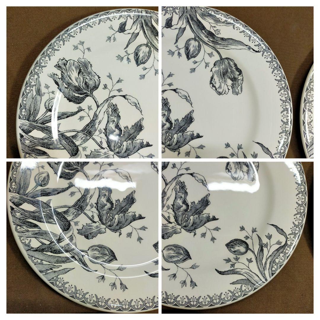 Gien tulipes noires ジアン チューリップ ノワール5枚セット