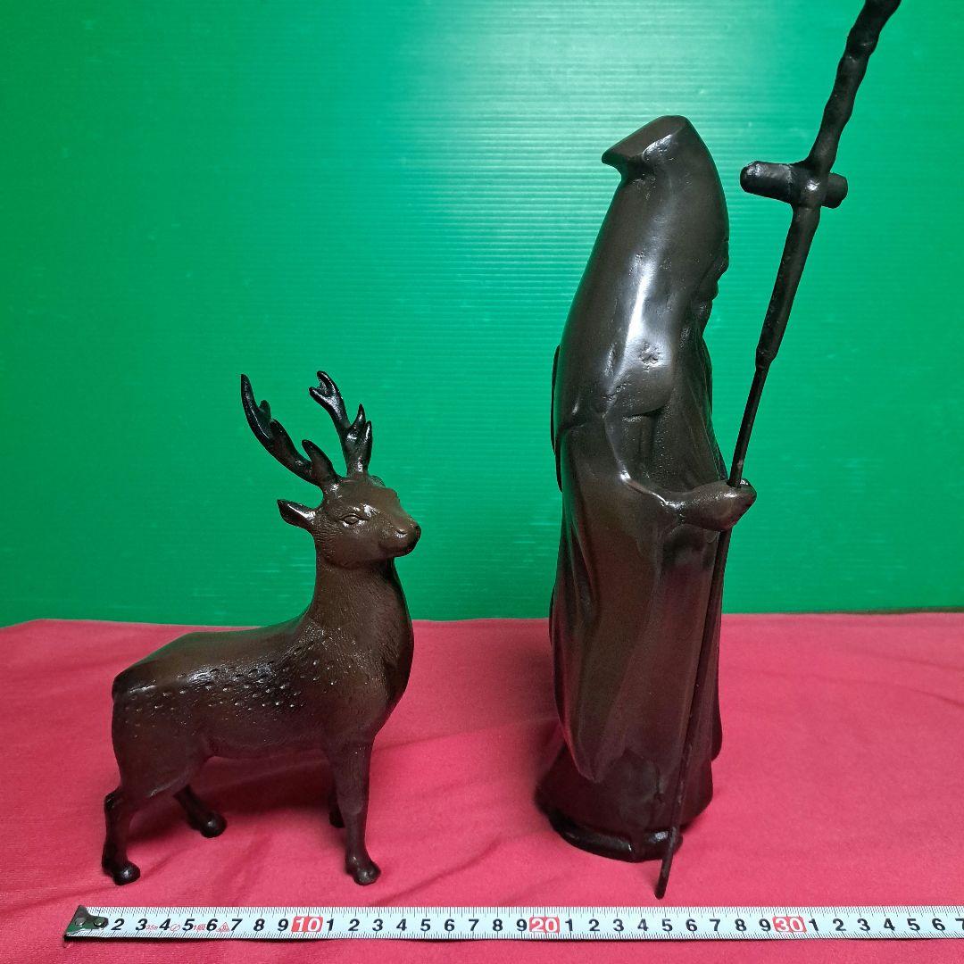 床の間　置物 寿老人鹿　インテリア　ヴィンテージ