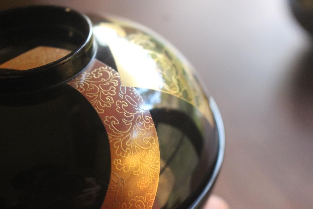 時代逸品！時代黒漆に極上短冊蒔絵の映えるお椀2点（検輪島塗蒔絵椀懐石椀