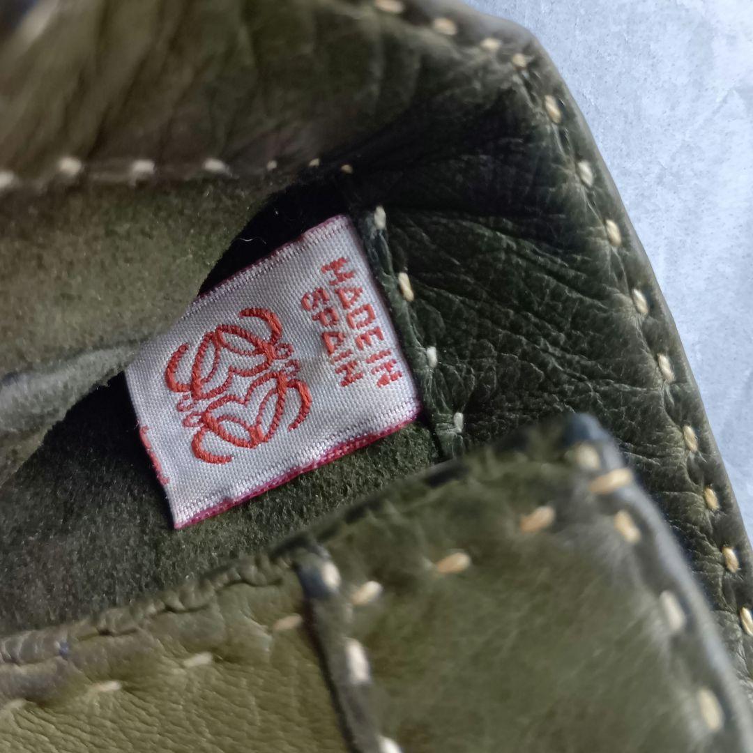 ❀LOEWE ❀オリーブグリーン レザー手袋　サイズ ７1/2