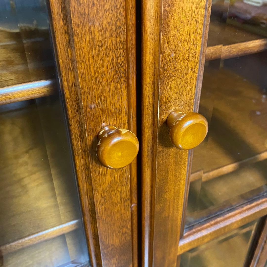 【送料込】食器棚 昭和レトロ アンティーク 木製 収納棚