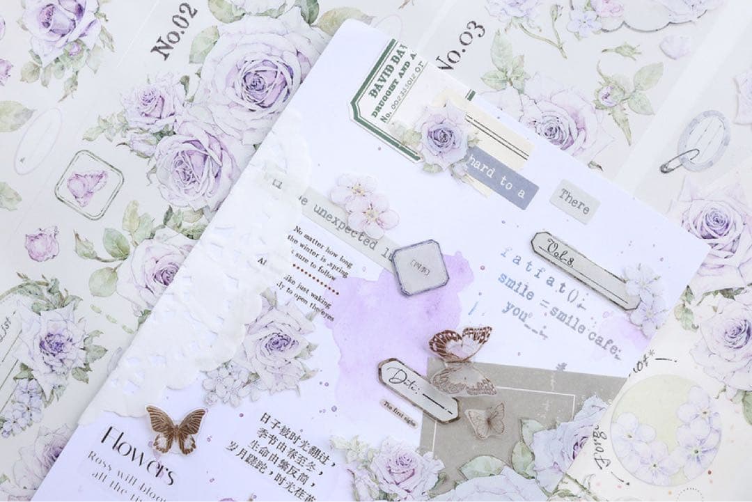 小白家文創《紫雾》海外マスキングテープ　マステ 【1812】