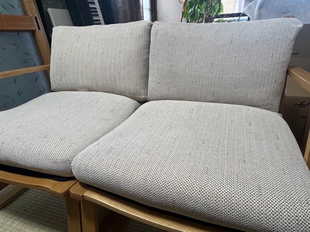 美品　無印良品　リビングでもダイニングでもつかえるソファチェア 3人掛けセット