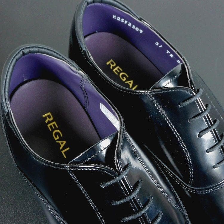 アド　新品 REGAL リーガル 24.5cm 黒 内羽 ストレートチップ