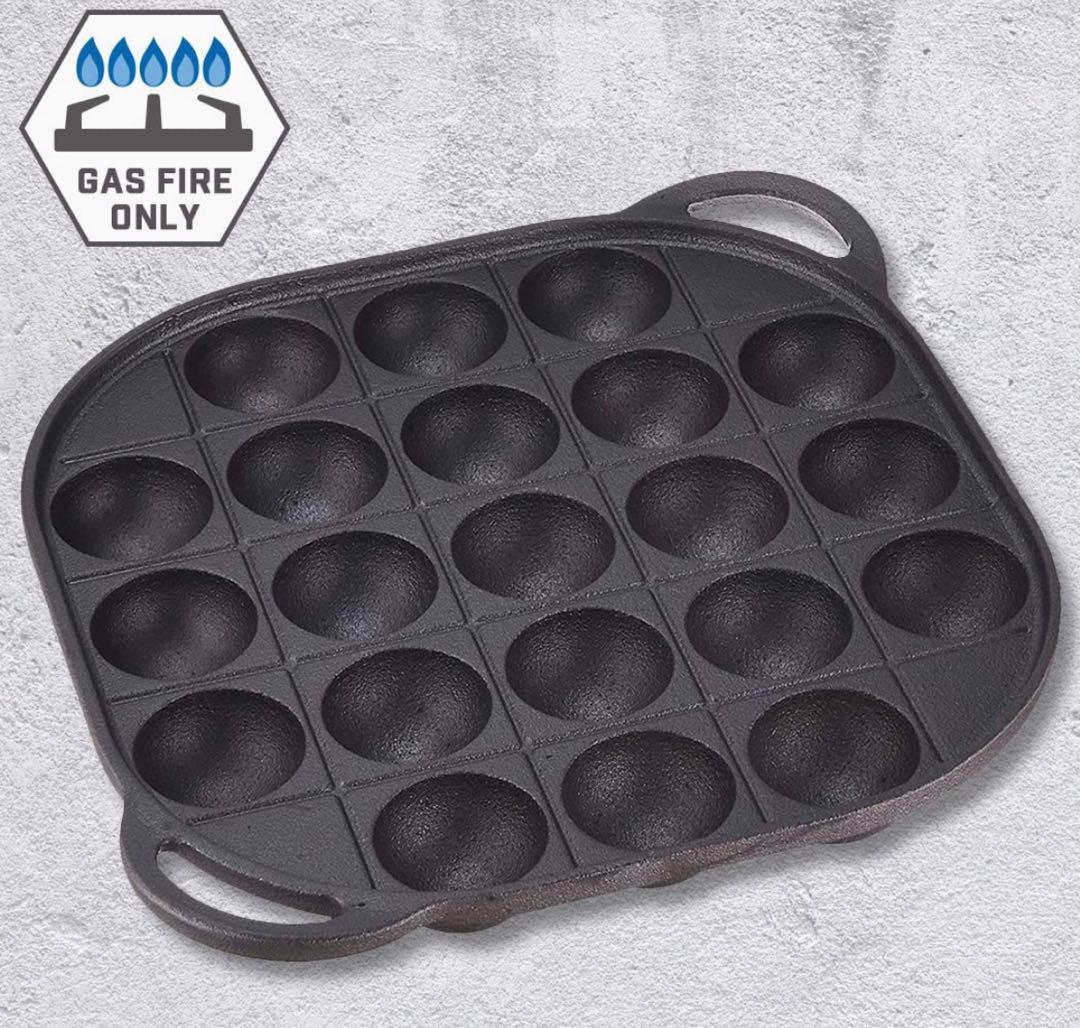 【美品】たこ焼きパン 鋳鉄 スキレットグリドル ボール型メーカー (21型)