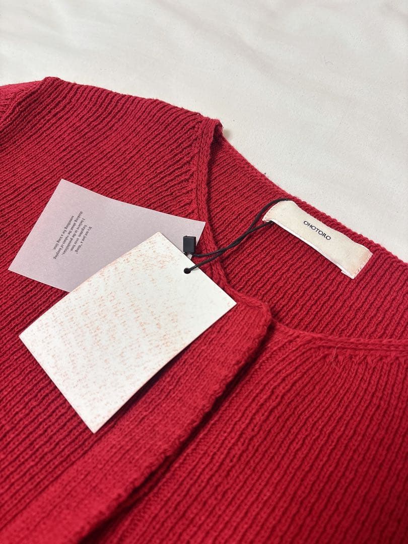 完売品✨タグ付ohotoro Hidden Crop Cardigan red