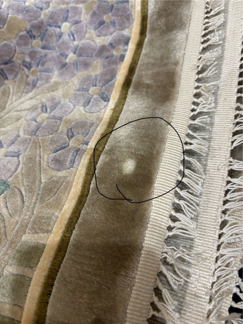 【シルク段通】 大判 カーペット ラグ 花柄