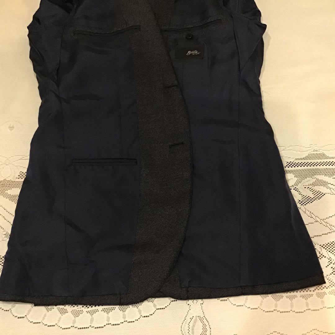 Brillar ダークグレー シングルブレスト スーツウール　サイズ44