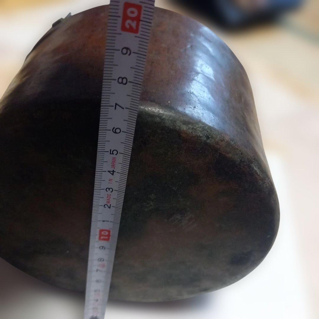 昭和モダンレトロレア物純銅製 丸型銅瓶 編み込みハンドル