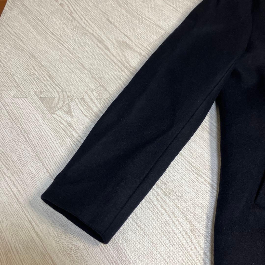 カラクkarakuダブルブレストショールカラーピーコート ビジネス カジュアル