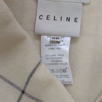 希少✨2way✨CELINE カシミア混 ポンチョ ケープ ブロックチェック
