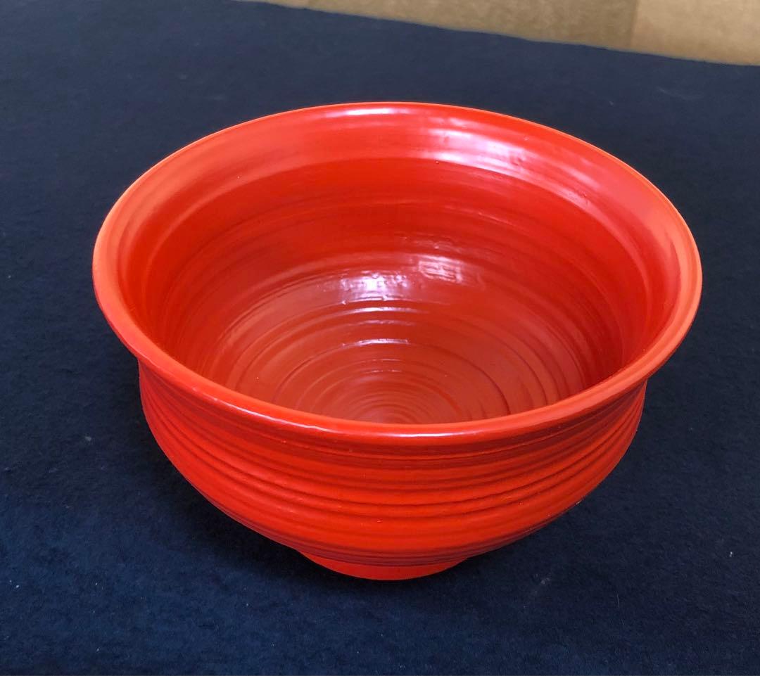 《R》洗朱挽目椀5客 多用椀 十時啓悦 木製漆器 略歴 共箱 251208お4