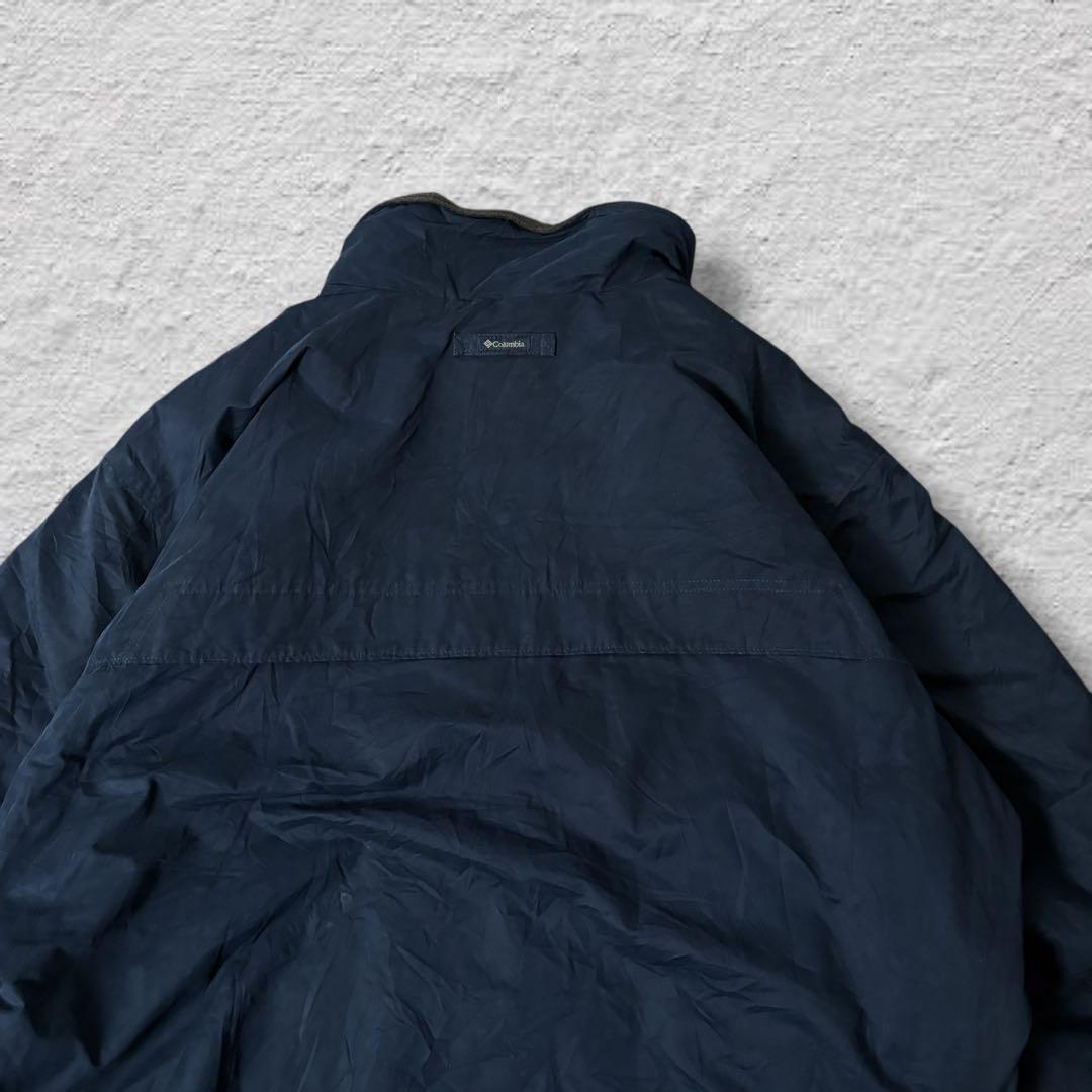 コロンビアウォームアップジャケット90s古着vintageシェルドシンチラ紺XL
