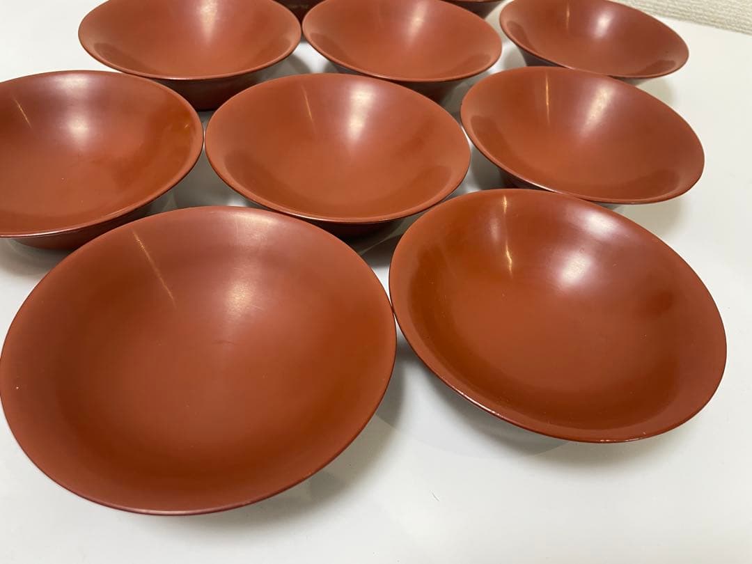 漆器 懐石道具 芦泉謹製 木製溜塗 雑煮椀 吸物椀 10客揃 内朱 鶴 鳥柄