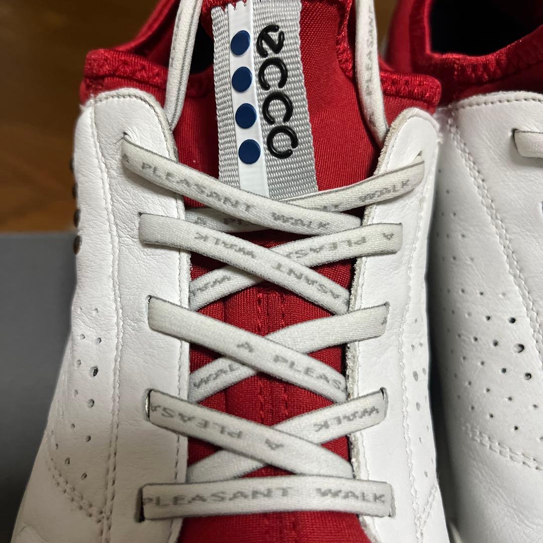 ECCO エコー　ゴルフシューズ ホワイト/レッド　25.5cm