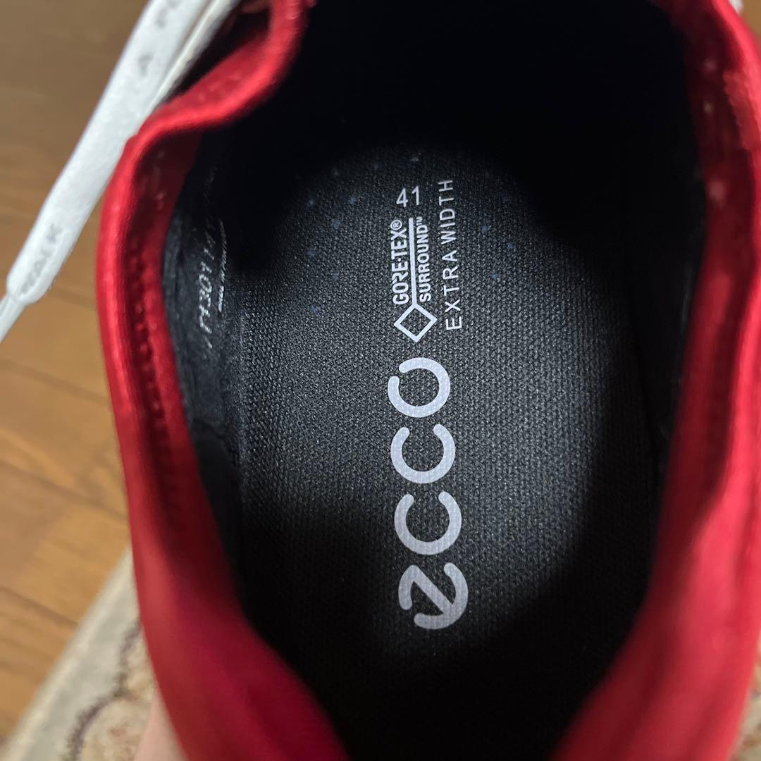ECCO エコー　ゴルフシューズ ホワイト/レッド　25.5cm