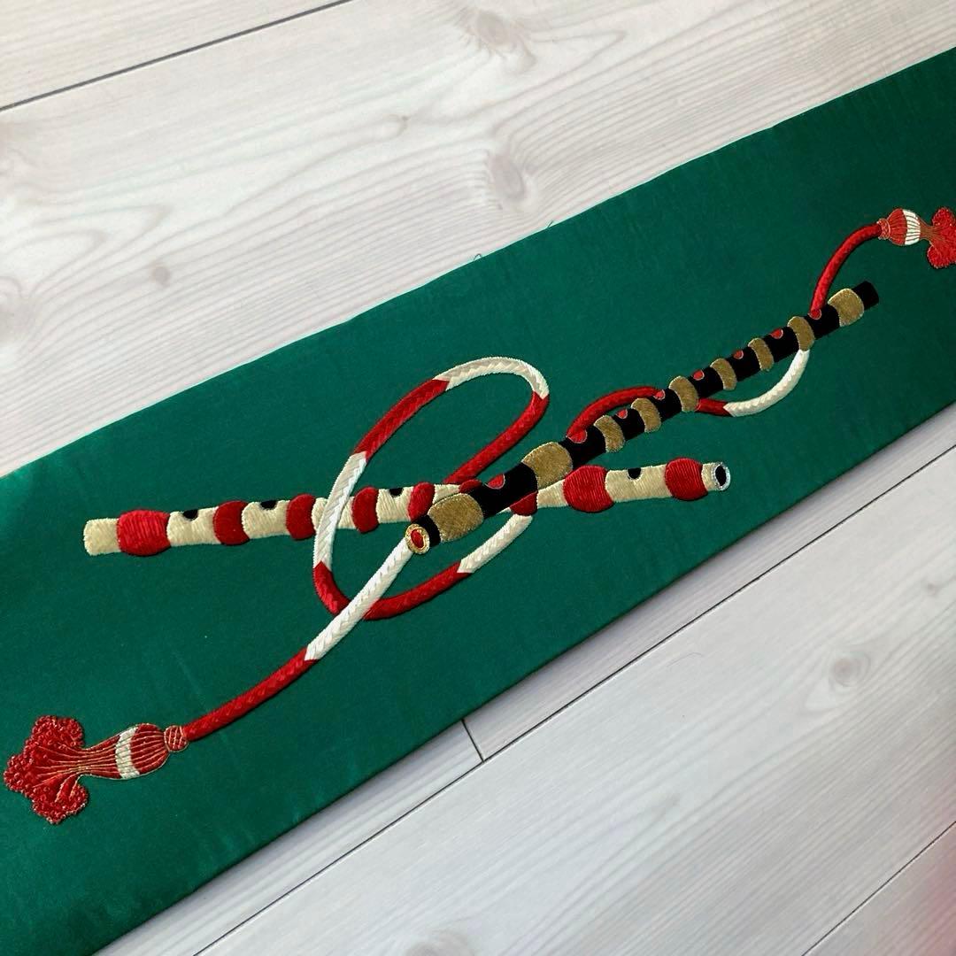 アンティーク名古屋帯　扇子の刺繍　大正ロマン　正絹　上質　金駒刺繍　No8-26