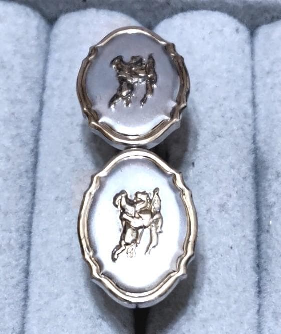 バーバリー　馬上の騎士　SILVER925K14GF　カフス　C1968