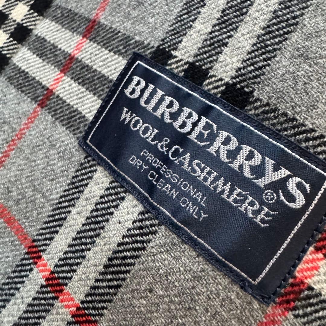 burberrys ダッフルコート　カシミヤ混　ロング　ノバチェック　グレー　L
