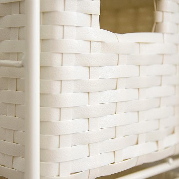 隙間収納ラック 15cm 洗面所 キッチン ランドリー 棚 収納 【ホワイト】