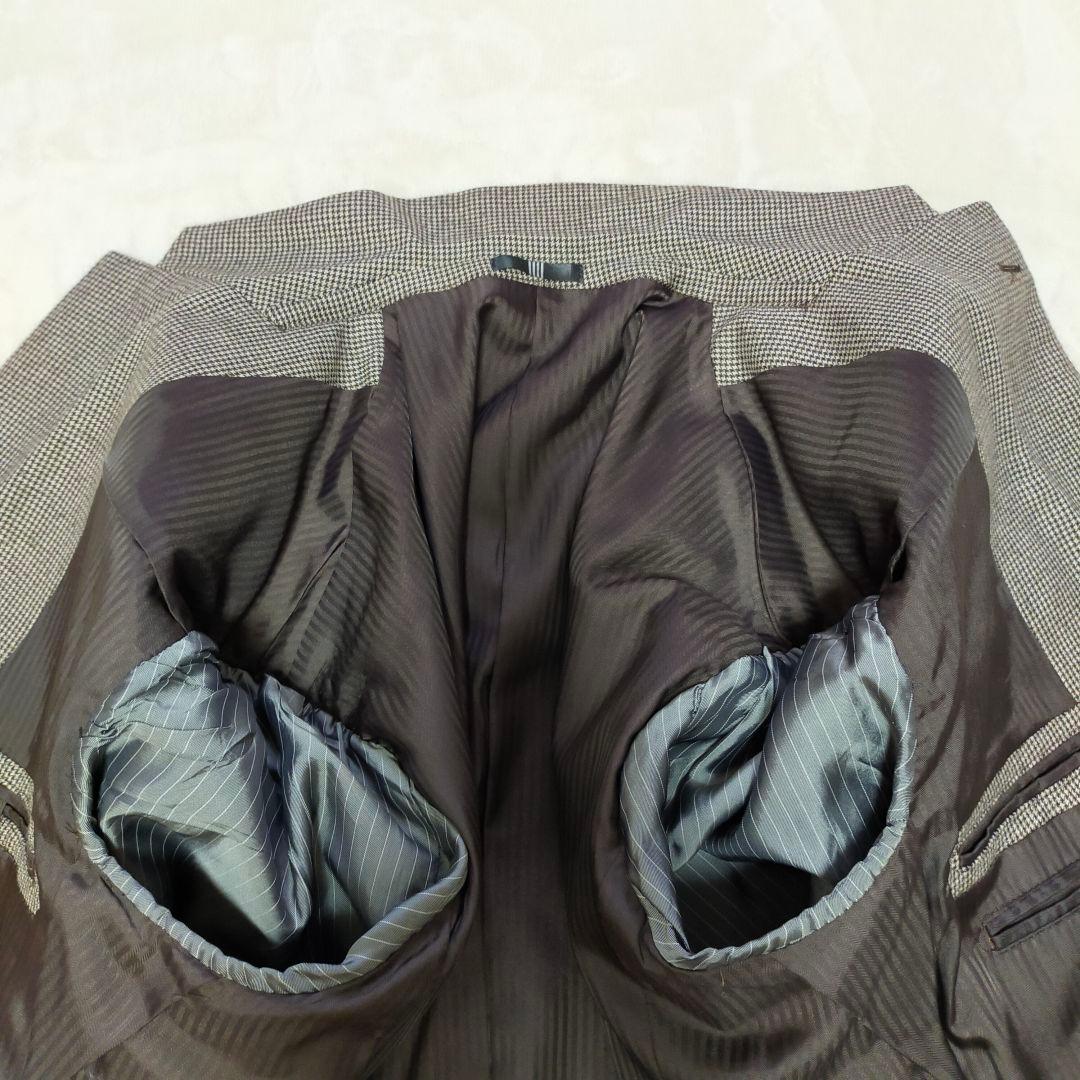 美品　SUIT SELECT　AB6　千鳥格子柄　起毛ウール　2つ釦スーツ
