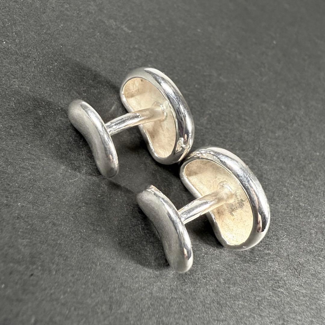 良品 ティファニー カフス ビーン 豆 シルバー925 カフリンクス ボタン 箱