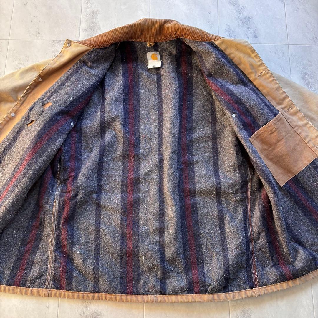【BORO】カーハート チョアコート USA製 フェード ダメージ ビンテージ